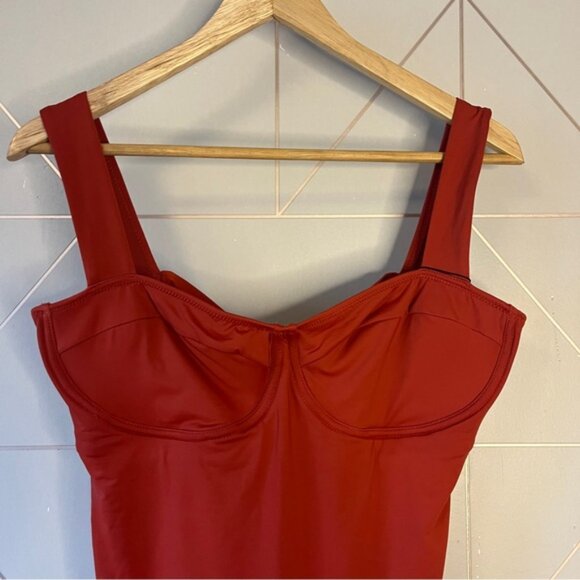 NWT Knix Balcony Cup One Piece Swimsuit Lava Size M+ 34 E, F, G - Picture 4 of 9